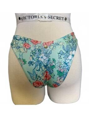 Victoria's Secret XS Brazilian Bottoms Floral Seafoam Green Teal Red NWT